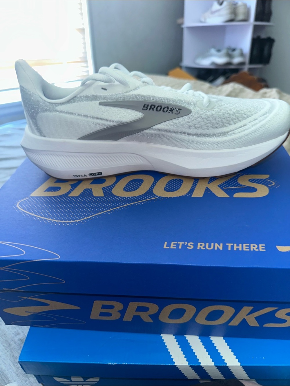 Brooks White and Gray Women's Athletic Running Shoes